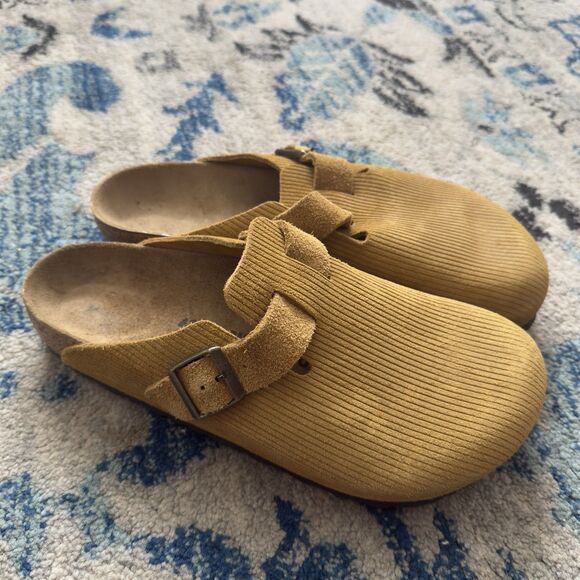 Birkenstock Boston Suede Embossed Corduroy Cork Brown Clog Men Size 10 NWOT Boston Suede Embossed in Color Corduroy Cork Brown  main image 2